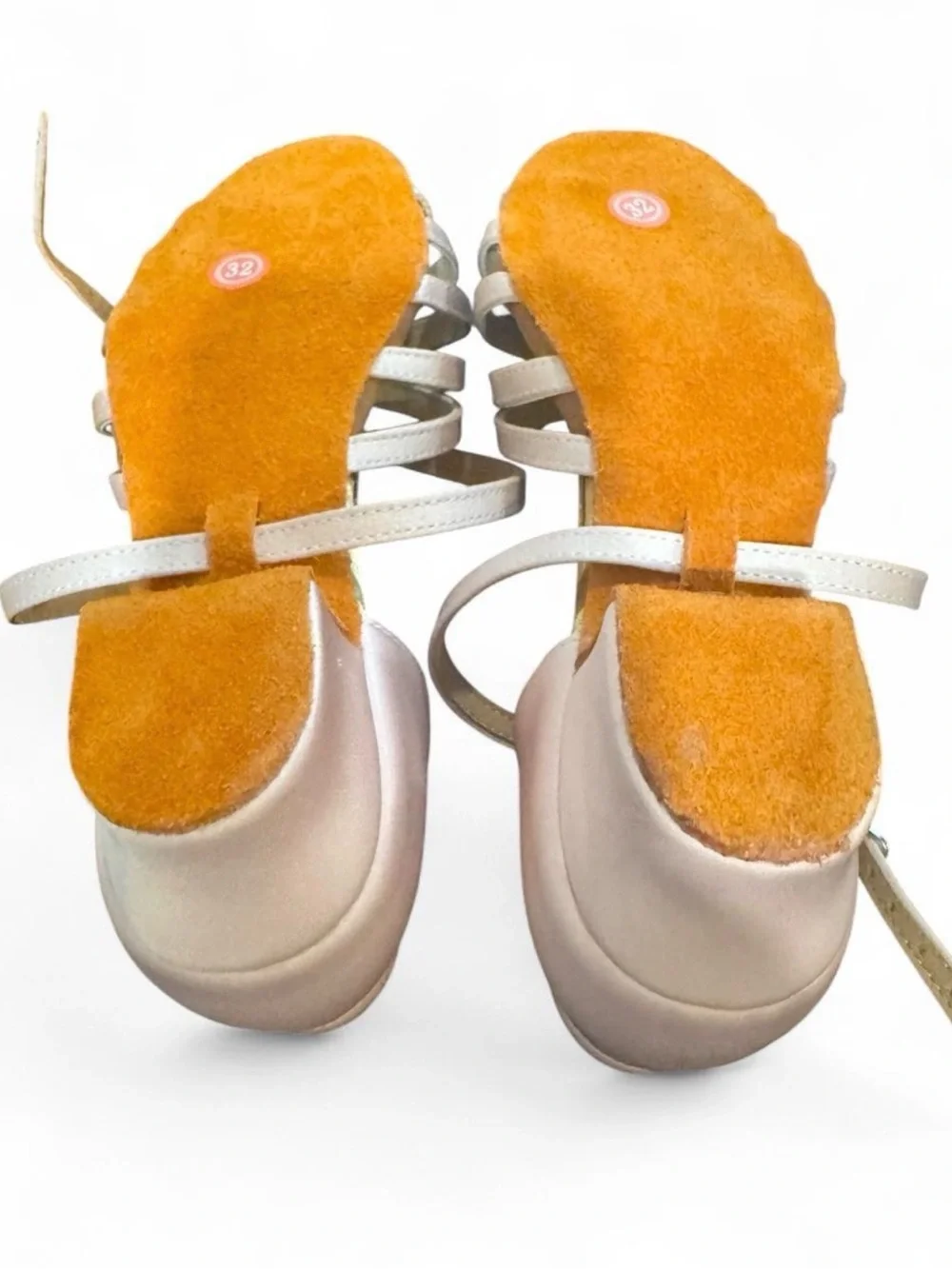 Girls' Strappy Low Heel Dance Sandals in Blush Pink